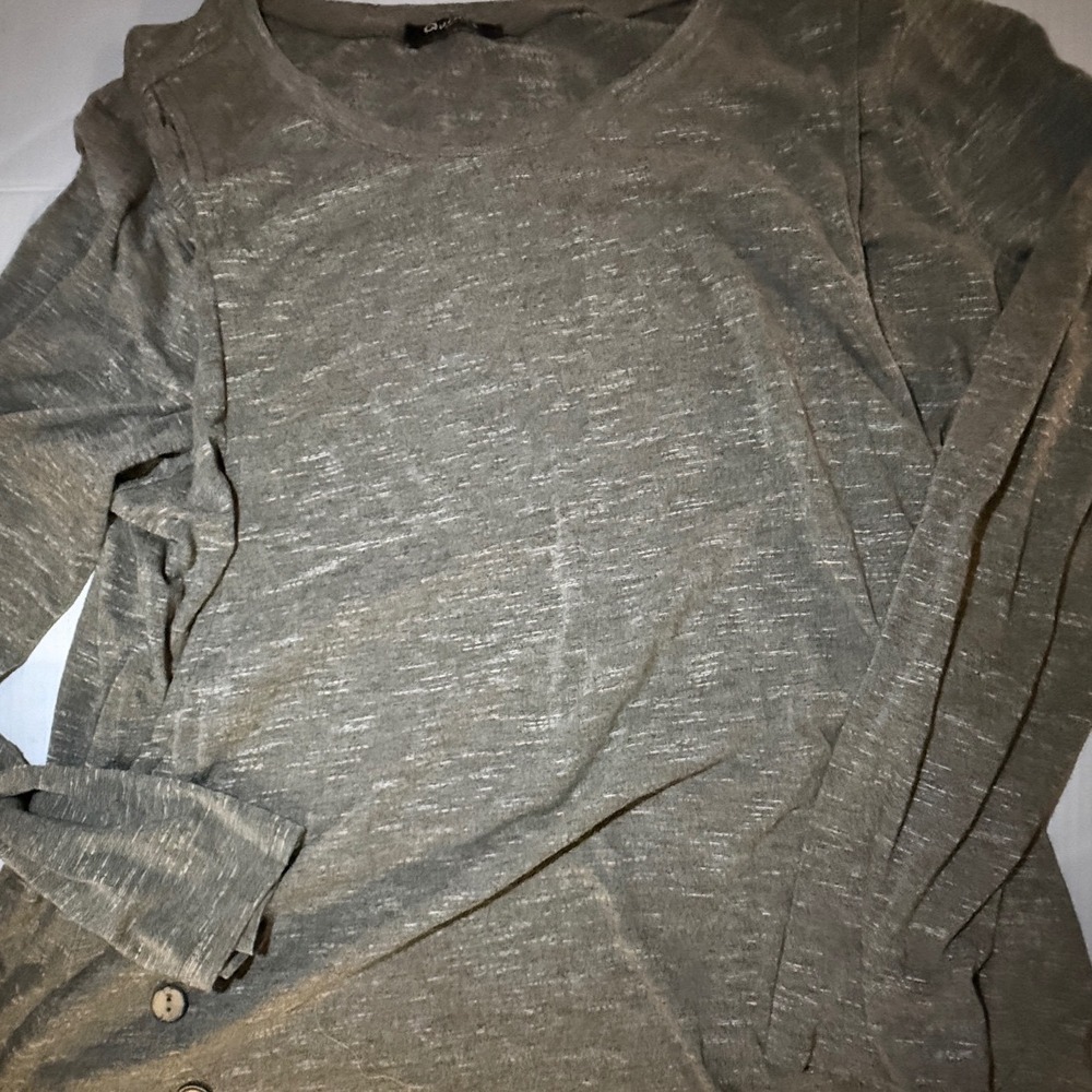 Quinee Olive Green Casual Maternity Nursing Tunic Top Shirt Side Buttons